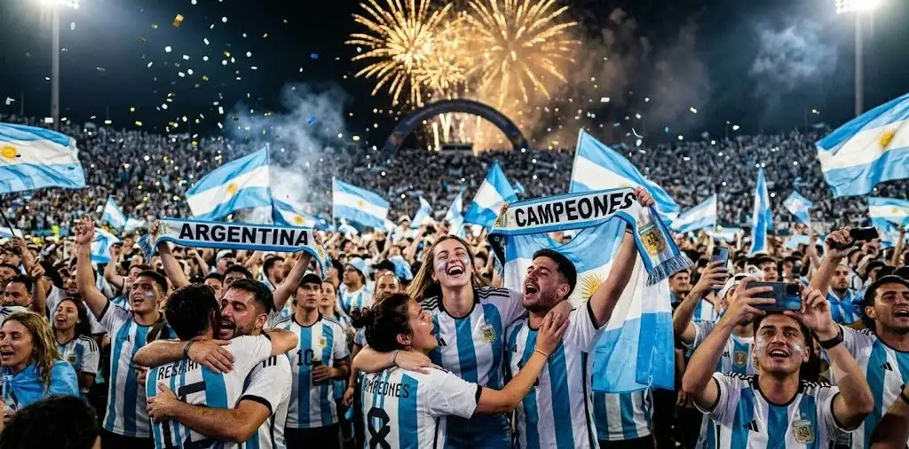 Argentina Football Fans Celebrating A Championship Victory