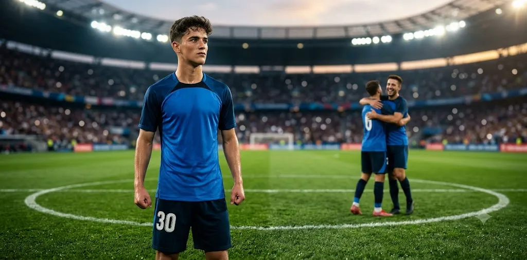 Football Player Showing Winning Attitude