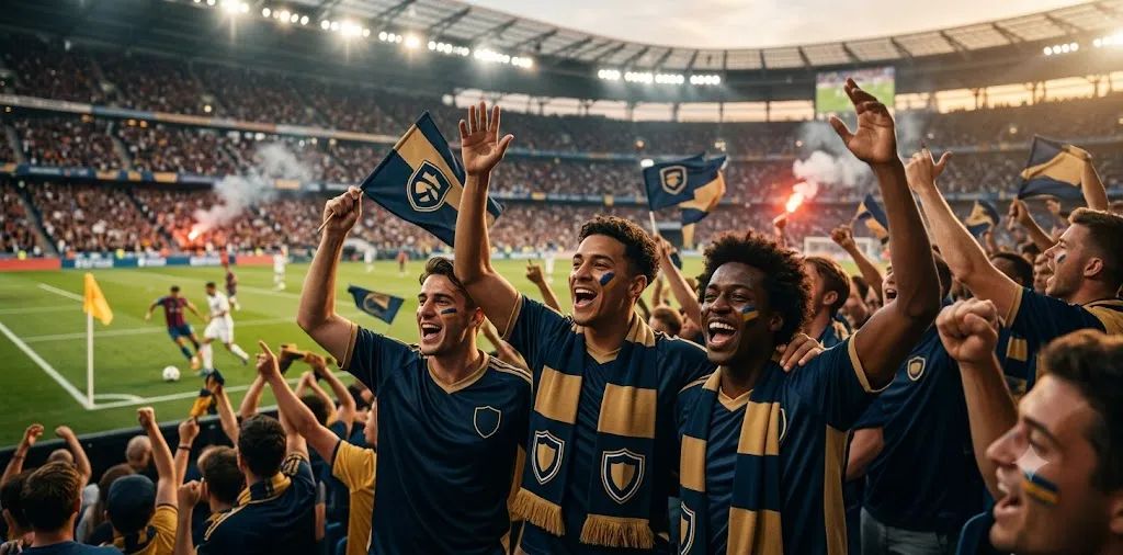 Fans Cheering During A Football Match