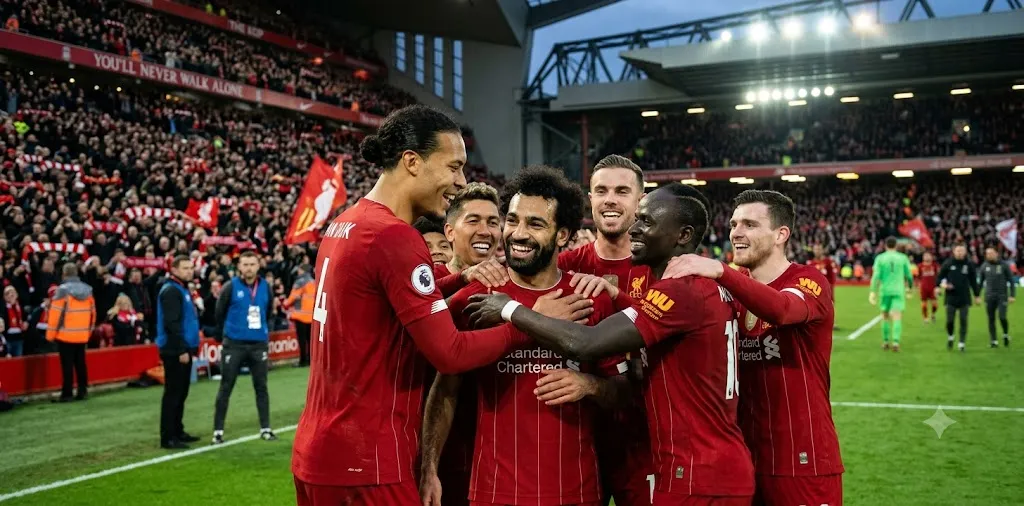 Football Teammates Celebrating Together