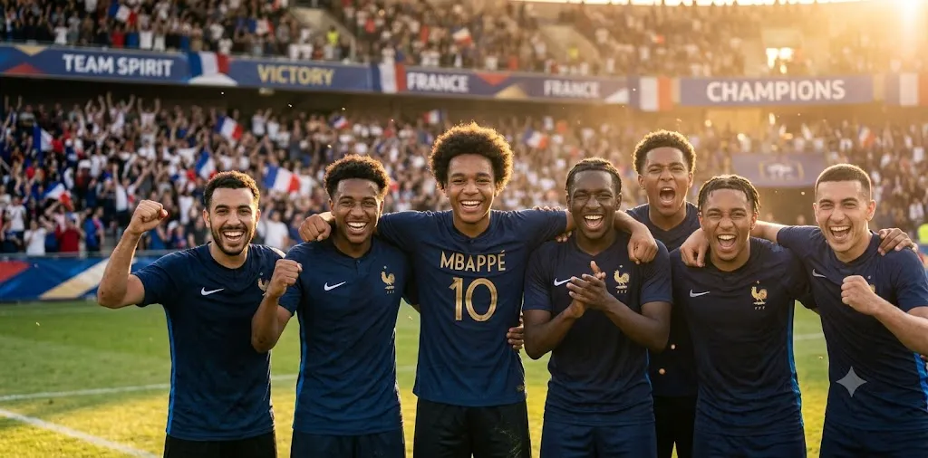 Football Team Celebrating Together