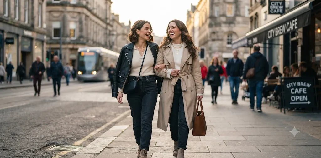 Twin Sisters Matching Outfits Outdoors