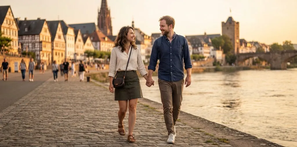 Couple Walking Together In Germany