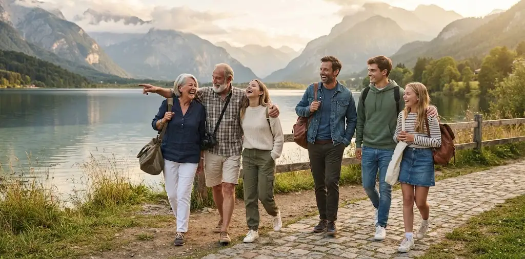 Family Sharing A Joyful Moment On Vacation