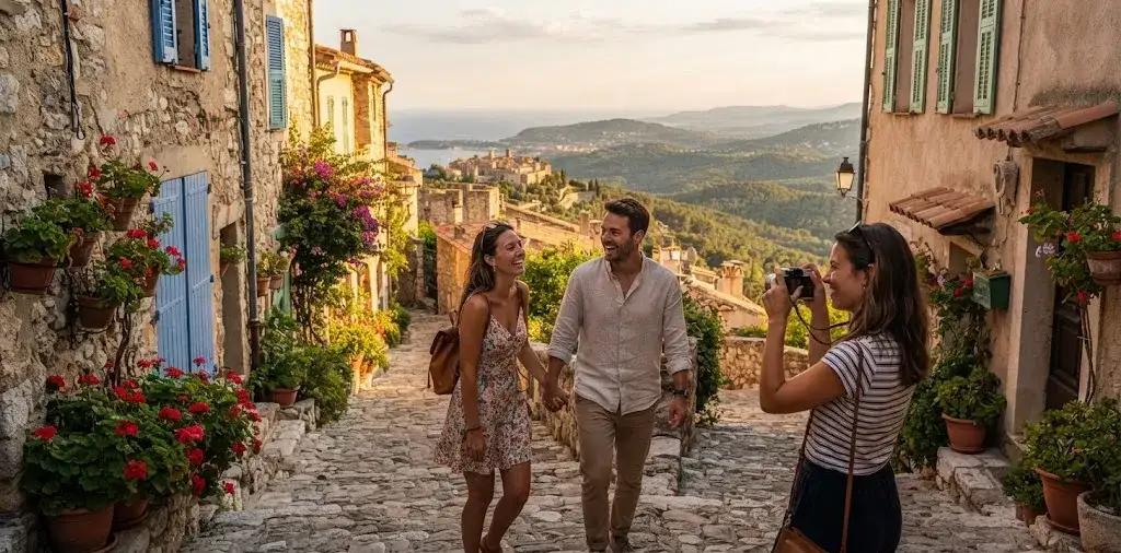 Friends Exploring A French Countryside Village