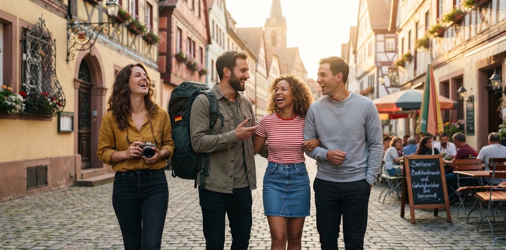 Friends Laughing During Germany Vacation
